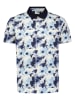 No Excess Poloshirt in Creme/ Hellblau/ Dunkelblau