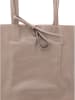 Zwillingsherz Leder-Shopper in Beige - (B)40 x (H)45 cm