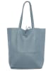 Zwillingsherz Skórzany shopper bag w kolorze niebieskim - 40 x 45 cm