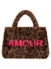 Zwillingsherz Shopper "Happy Leo" in Braun - (B)46 x (H)35 cm