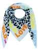 Zwillingsherz Driehoekige sjaal "Wild Love" lichtblauw/meerkleurig - (L)138 x (B)68 cm