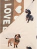 Zwillingsherz Dreieckstuch "Dog Love" in Hellbraun/ Beige - (L)138 x (B)68 cm