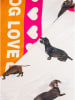 Zwillingsherz Driehoekige sjaal "Dog Love" oranje/roze/wit - (L)138 x (B)68 cm