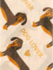 Zwillingsherz Schal "Dackel" in Beige/ Braun - (L)180 x (B)85 cm