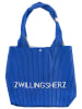 Zwillingsherz Shopper bag "Zwillingsherz" w kolorze niebieskim - 40 x 30 cm