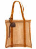 Zwillingsherz Schultertasche "Netz mit Anhänger" in Hellbraun - (B)32 x (H)34 cm