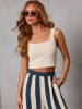 Milan Kiss Marlenebroek beige/donkerblauw