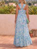 Milan Kiss Kleid in Hellblau/ Creme