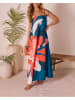 Milan Kiss Kleid in Petrol/ Rosa