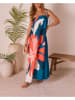 Milan Kiss Kleid in Petrol/ Rosa