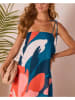 Milan Kiss Kleid in Petrol/ Rosa