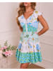 Milan Kiss Kleid in Türkis/ Creme