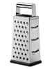 Kuppels Vierkante rasp zilverkleurig/zwart - (H)24,5 cm
