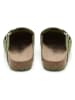 billowy Leder-Clogs in Grün