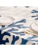 mint Deco Tischdecke "Summer Azure" in Creme/ Dunkelblau