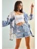 Bianco Lucci Kimono wit/donkerblauw