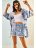 Bianco Lucci Kimono wit/donkerblauw