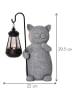 STAR Trading LED-Solar-Dekoration "Smilla" in Grau - (B)22 x (H)29,5 x (T)13 cm - Ø 0,00