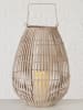 Boltze LED-Windlicht "Tuva" in Hellbraun - (H)42 cm