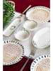 Hermia 16-delig ontbijtset wit/lichtbruin/rood