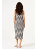Garcia Strickkleid in Beige/ Schwarz