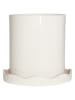 OYOY living design Blumentopf mit Untersetzer "Nami" in Weiß - Ø 21,5 cm x (H)24 cm