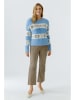 Oui Pullover in Hellblau/ Khaki/ Creme