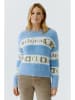 Oui Pullover in Hellblau/ Khaki/ Creme