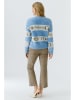 Oui Pullover in Hellblau/ Khaki/ Creme