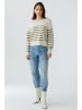 Oui Pullover in Weiß/ Grün