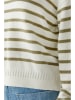 Oui Pullover in Weiß/ Grün