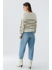 Oui Pullover in Weiß/ Grün