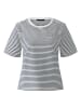 Oui Shirt in Dunkelblau/ Weiß