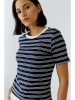 Oui Shirt in Dunkelblau/ Weiß