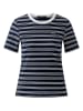 Oui Shirt in Dunkelblau/ Weiß