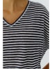 Oui Shirt in Dunkelblau/ Weiß