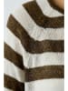 Oui Pullover in Braun/ Creme