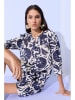 Oui Blouse donkerblauw/wit
