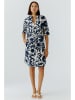 Oui Kleid in Dunkelblau/ Weiß