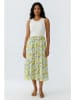 Oui Jurk wit/groen/geel