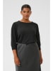 KAFFE curve Sweter w kolorze czarnym