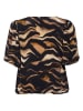 KAFFE curve Bluse in Schwarz/ Hellbraun