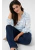 KAFFE curve Blouse wit/lichtblauw
