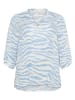 KAFFE curve Bluse in Weiß/ Hellblau