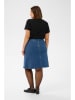 KAFFE curve Spijkerrok blauw