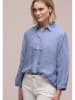 Street One Leinen-Bluse in Blau/ Weiß