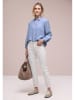 Street One Leinen-Bluse in Blau/ Weiß