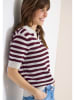 Cecil Poloshirt wit/auberginekleurig