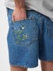 Pieces Spijkershort blauw
