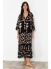 trendyol Kleid in Schwarz/ Beige